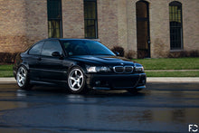 Load image into Gallery viewer, Angle view of BMW chrome kidney grille set on Jet Black E46 M3