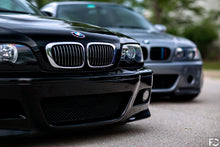 Load image into Gallery viewer, BMW chrome kidney grille set shown on Jet Black E46 M3