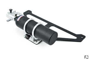 Fall-Line Motorsports under seat fire extinguisher and billet aluminum bracket for BMW E9X M3