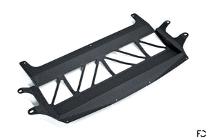 Fall-Line Motorsports - F8X (S55) Oil Cooler Guard Angle View in Wrinkle Black