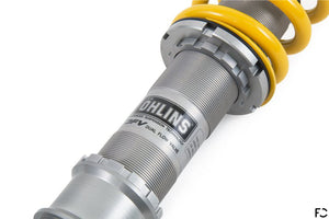 Ohlins Road and Track coilover for Porsche 987 Cayman - Close up of DFV Shock and Adjuster