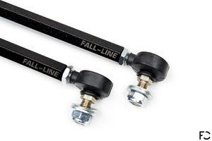 Fall-Line adjustable front sway bar end links increase strength and adjustability for BMW E9X M3