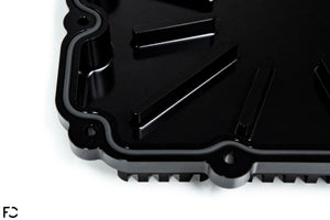 Fall-Line Motorsports Aluminum DCT Oil Pan close up overhead view showing Viton O-Ring channel
