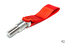 Load image into Gallery viewer, Future Classic - A90 Supra Titanium Tow Strap - Red, Angle View
